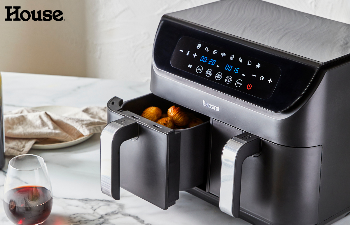 Cooking made easy with the Baccarat® Airfryer Dual Zone 9L in Black at House