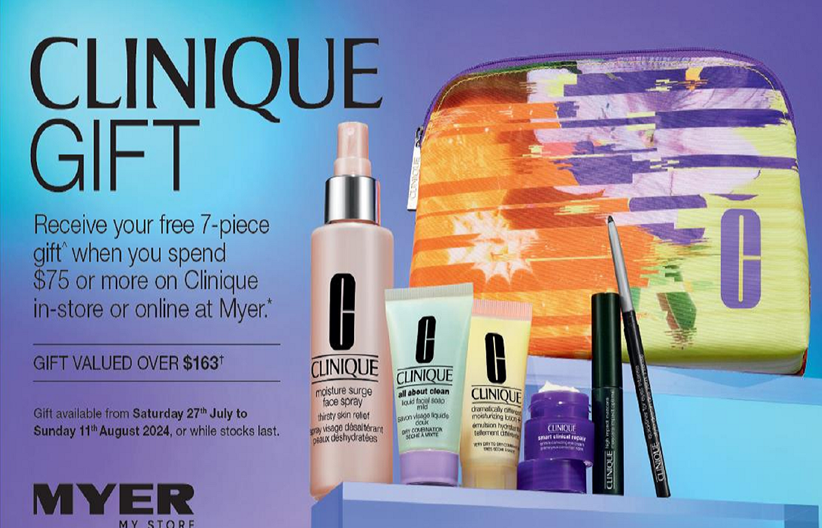 Receive your free 7-piece gift when you spend $75 or more on Clinique in-store or online! 